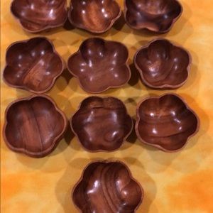 TEN MONKEYPOD WOODEN BOWLS